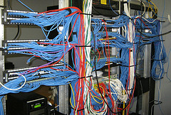 One of the network server rooms at Hopkinton High School. Photo by John Oldach