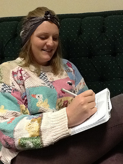 Senior, Alexandra Graham works on her screenplay titled, Anne and Nick.