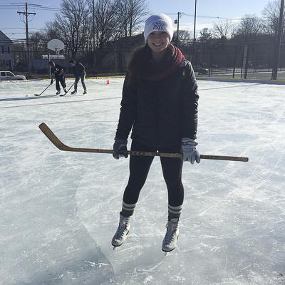 Senior at HHS Caitlyn Wilson frequently uses the ice rink, especially during free periods at school. Photo by Jillian Sullivan.
