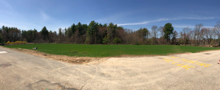 Photo: a panorama photo of field 9 behind the school