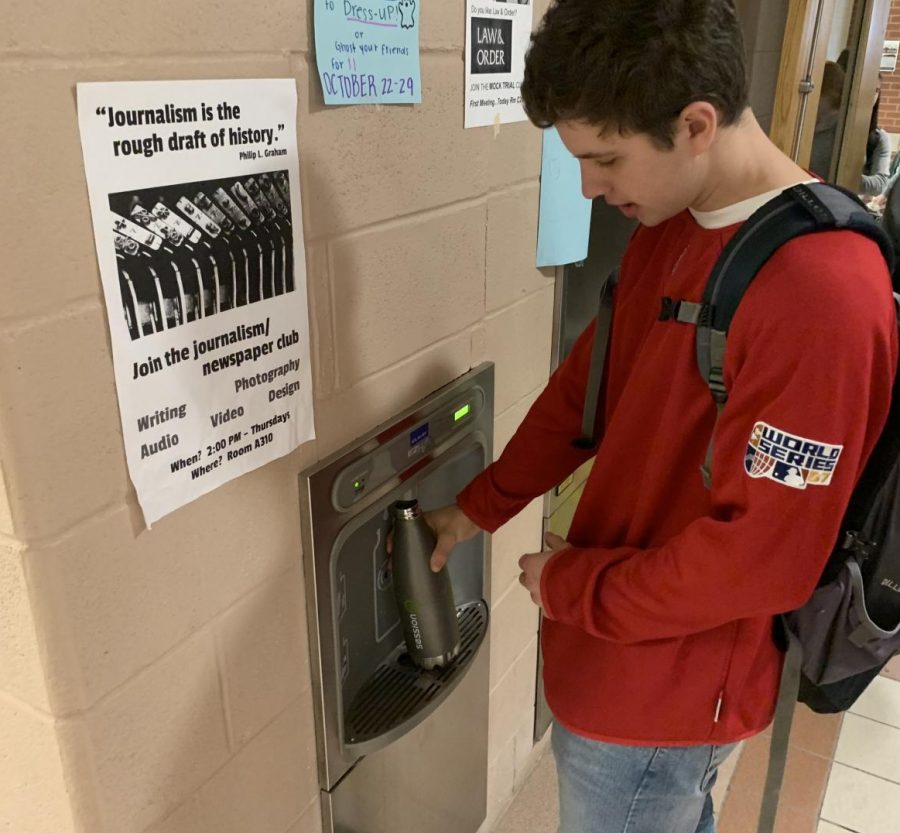 Photo: Kid fills up bottle at new water fountain