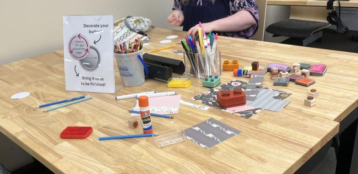 Button making activity in the CraftSpace