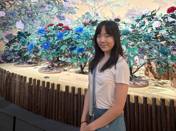 Liu poses at an art museum in China.